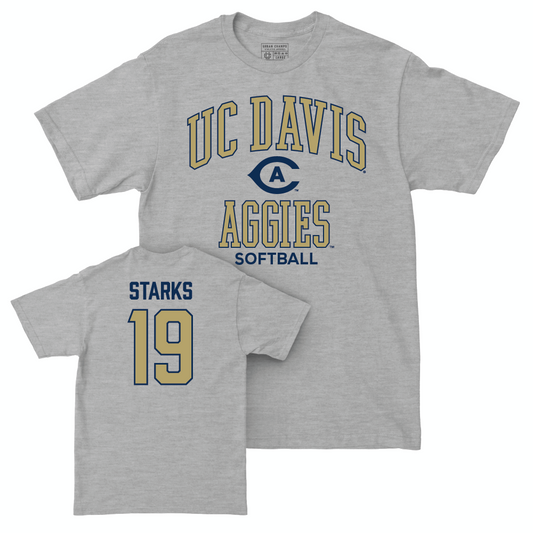 UC Davis Softball Sport Grey Classic Tee - Sarah Starks | #19 Small