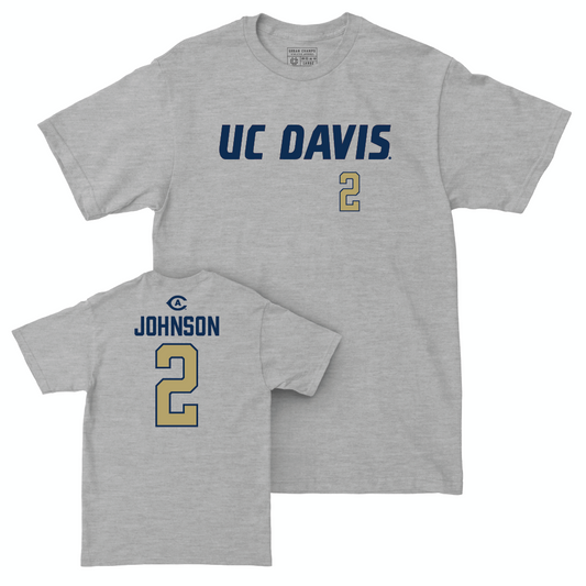 UC Davis Men's Basketball Sport Grey Aggies Tee - Ty Johnson | #2 Small