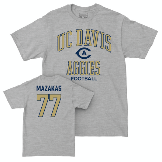 UC Davis Football Sport Grey Classic Tee - Ty Mazakas | #77 Small