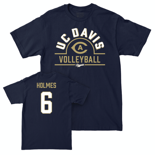UC Davis Women's Volleyball Navy Arch Tee - Victoria Holmes | #6 Small