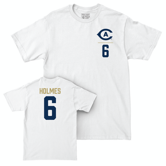UC Davis Women's Volleyball White Logo Comfort Colors Tee - Victoria Holmes | #6 Small