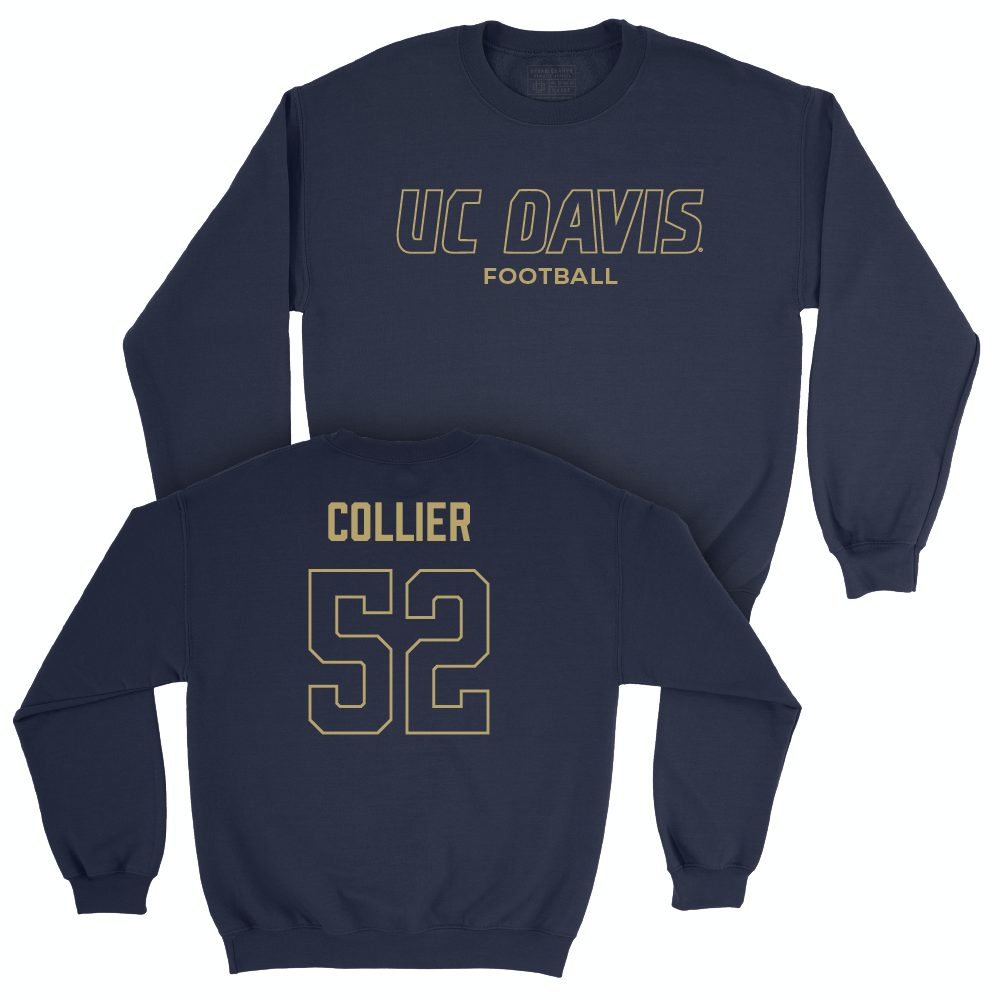 UC Davis Football Navy Club Crew - Zaire Collier | #52 Small