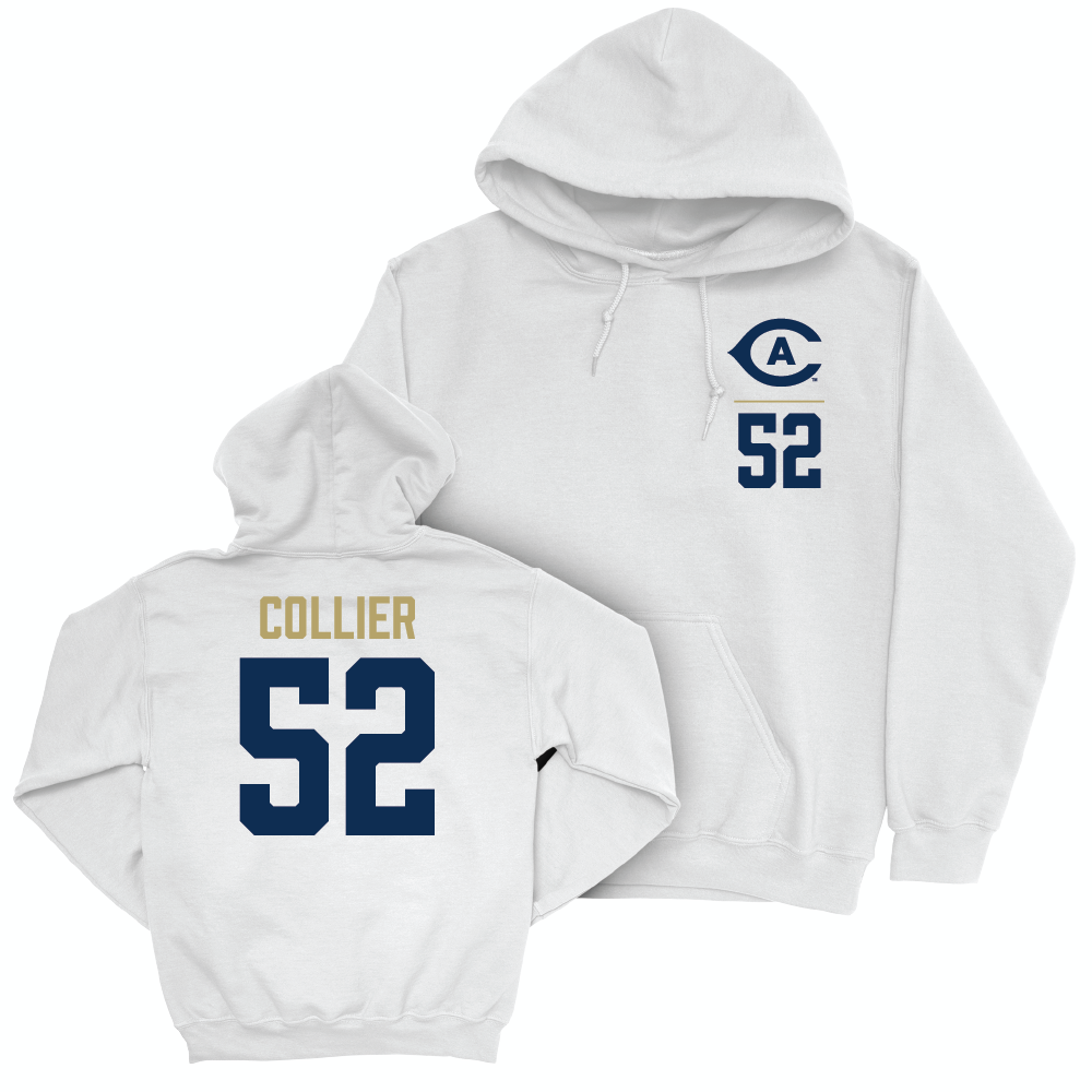 UC Davis Football White Logo Hoodie - Zaire Collier | #52 Small
