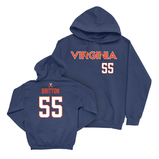 Virginia Football Navy Sideline Hoodie - Anthony Britton Small