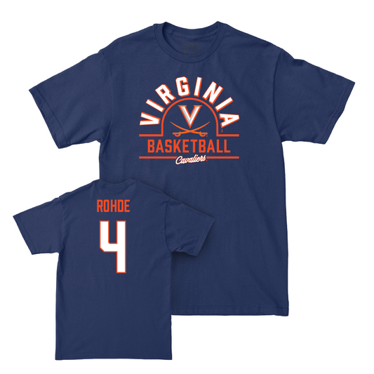 Virginia Men's Basketball Navy Arch Tee - Andrew Rohde Small
