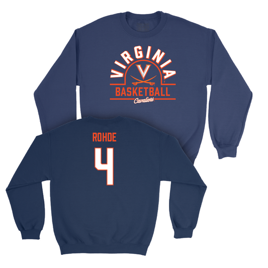 Virginia Men's Basketball Navy Arch Crew - Andrew Rohde Small