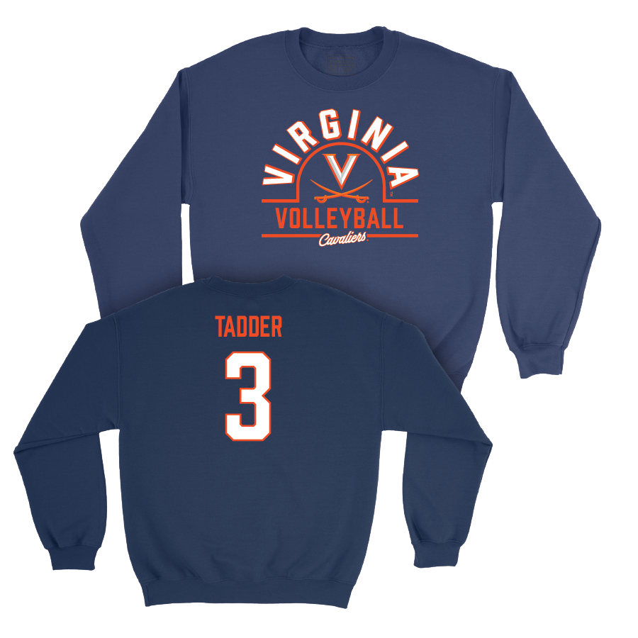 Virginia Women's Volleyball Navy Arch Crew - Abby Tadder Small