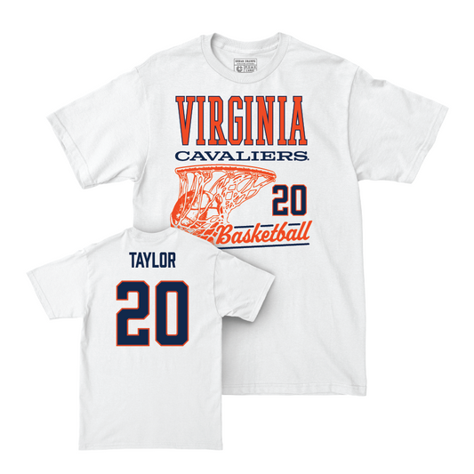 Virginia Women's Basketball White Hoops Comfort Colors Tee - Camryn Taylor Small