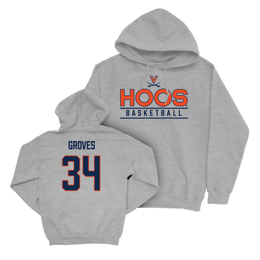 Virginia Men's Basketball Sport Grey Hoos Hoodie - Jacob Groves Small