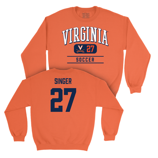 Virginia Men's Soccer Orange Classic Crew - Jack Singer Small