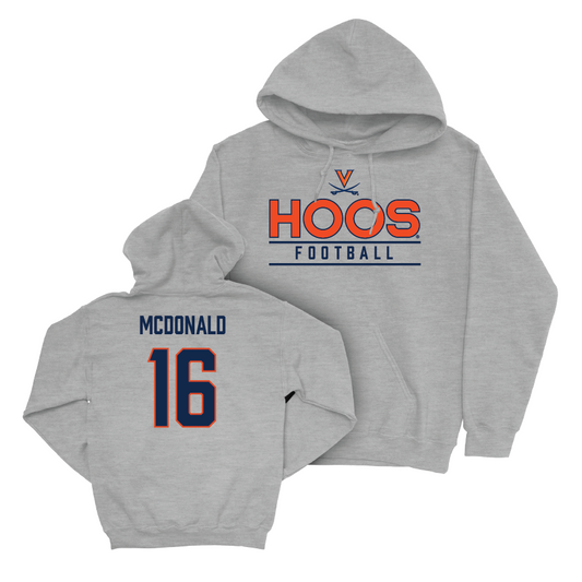 Virginia Football Sport Grey Hoos Hoodie - Trey McDonald Small