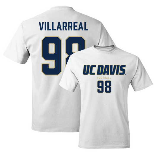 UC Davis Football White Classic Comfort Colors Tee - Anthony Villarreal