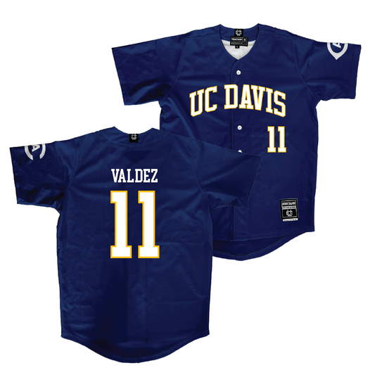UC Davis Baseball Navy Jersey - Noel Valdez | #11