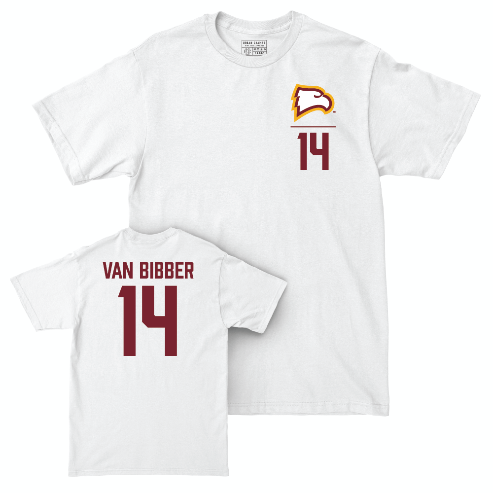 Winthrop Men's Basketball White Logo Comfort Colors Tee  - Noah Van Bibber
