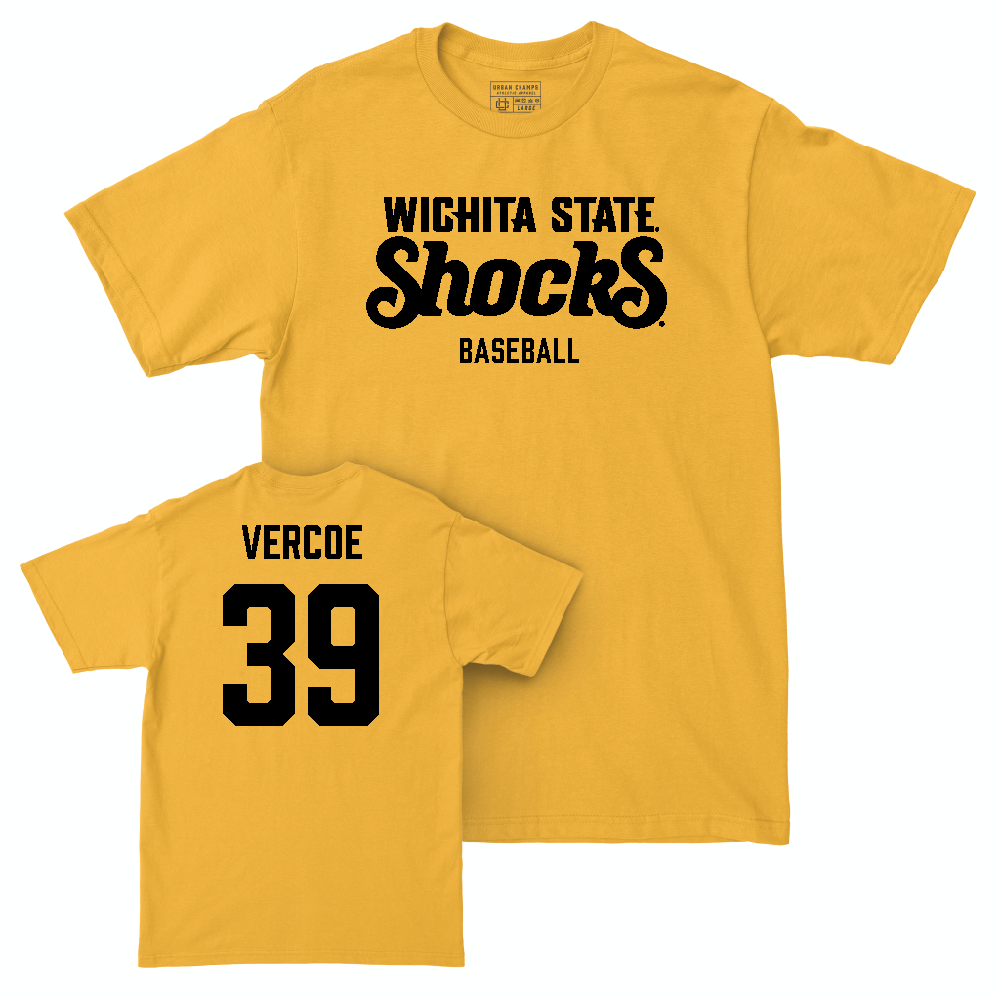Wichita State Baseball Gold Shocks Tee  - Colton Vercoe