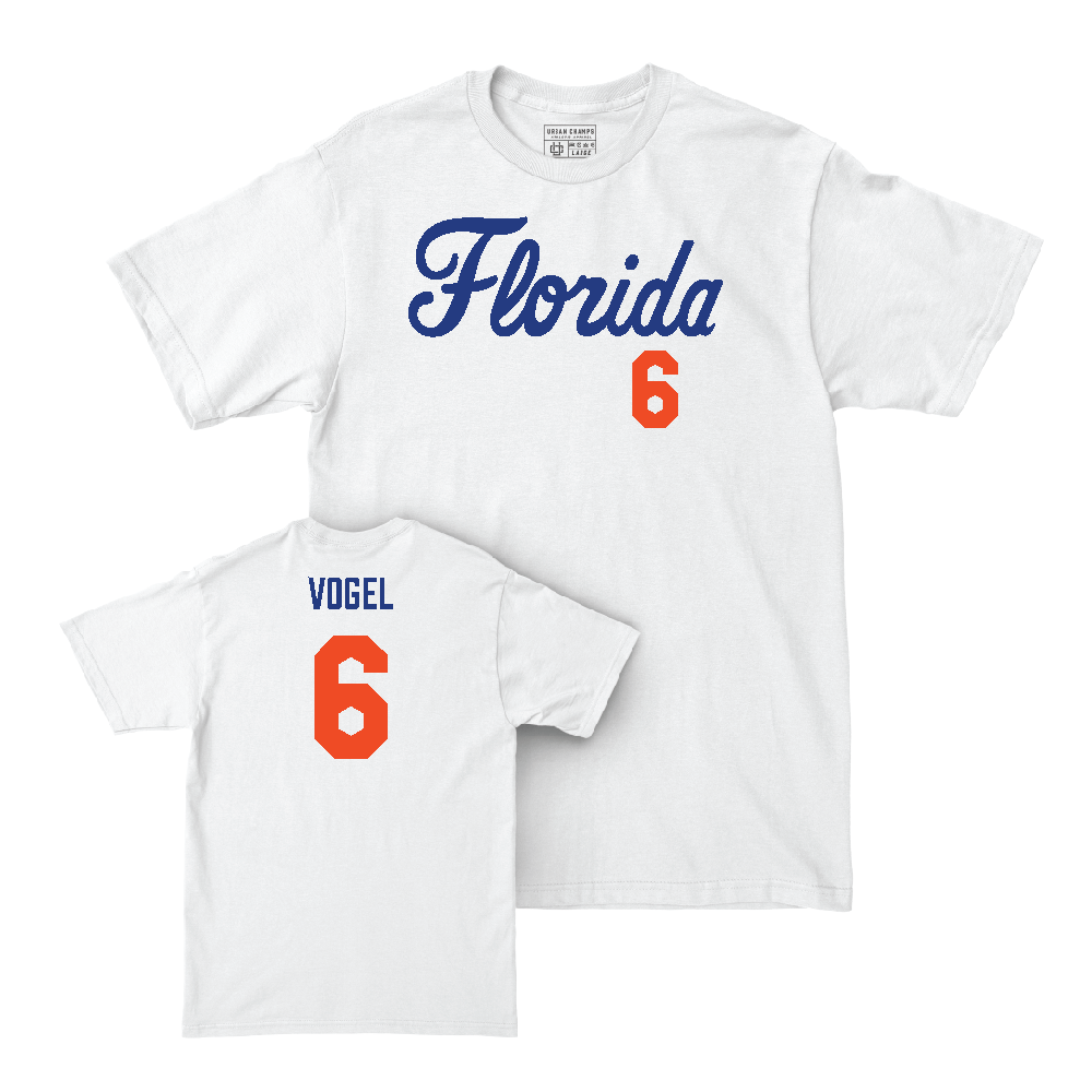 Florida Women's Volleyball White Script Comfort Colors Tee  - Ella Vogel