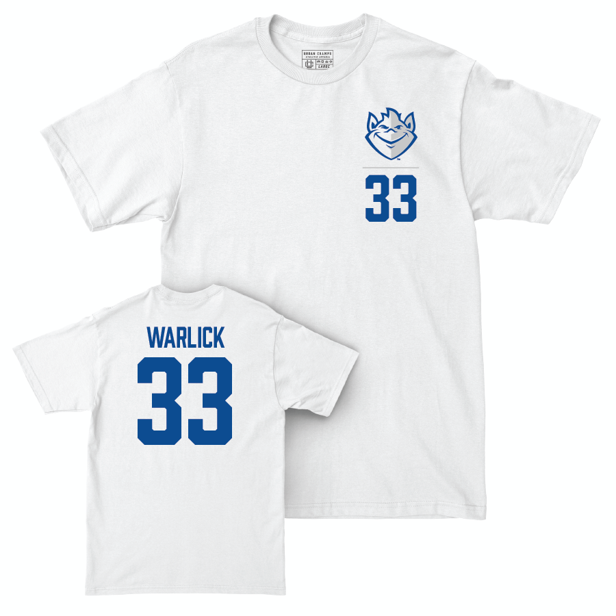 Saint Louis Men's Basketball White Logo Comfort Colors Tee  - Dylan Warlick