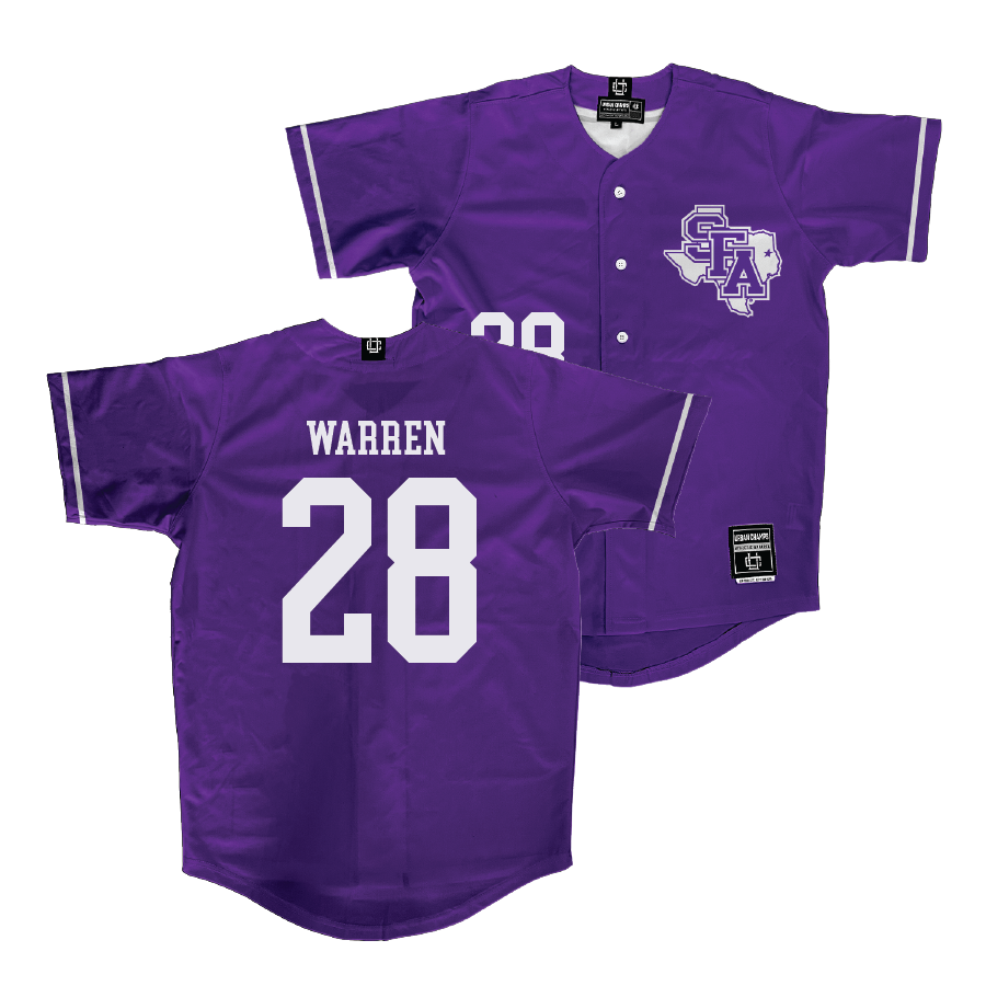SFA Baseball Purple Jersey   - Zerick Warren