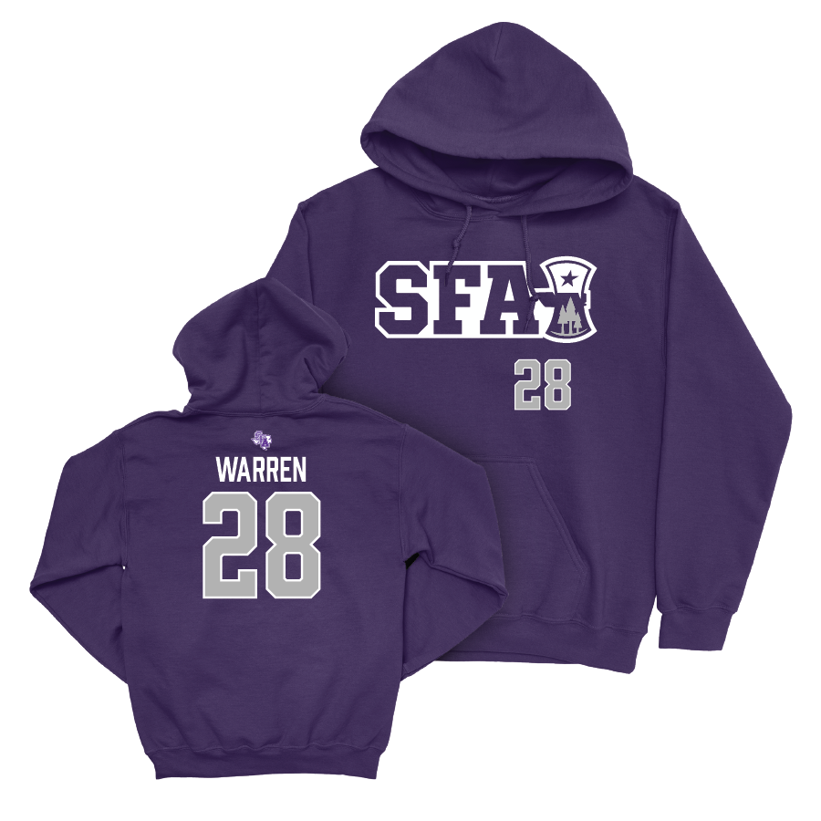 SFA Baseball Purple Sideline Hoodie   - Zerick Warren