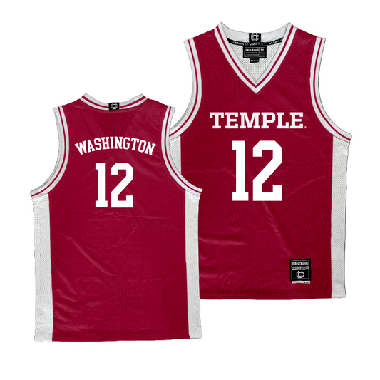 Temple Cherry Women's Basketball Jersey - Demi Washington | #12
