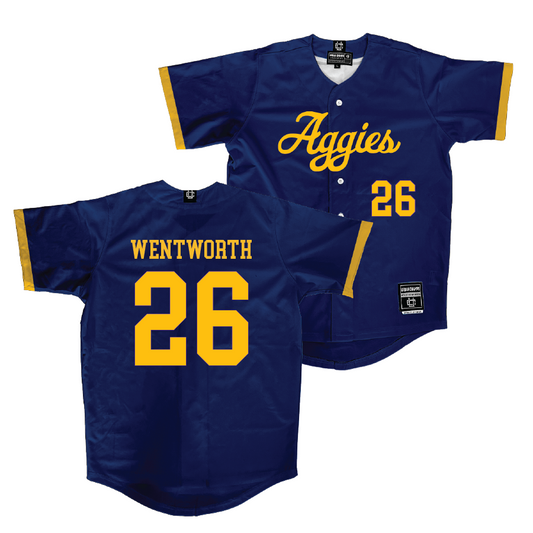 UC Davis Softball Navy Jersey - Tatum Wentworth | #26