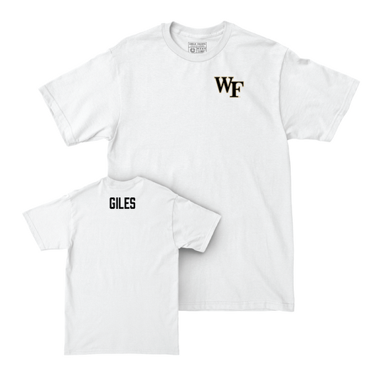 Wake Forest Women's Track & Field White Logo Comfort Colors Tee - Ashlyn Giles Small