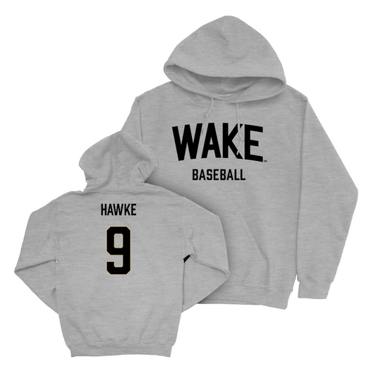 Wake Forest Baseball Sport Grey Wordmark Hoodie - Austin Hawke Small
