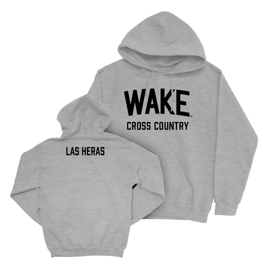 Wake Forest Men's Cross Country Sport Grey Wordmark Hoodie - Aaron Las Heras Small