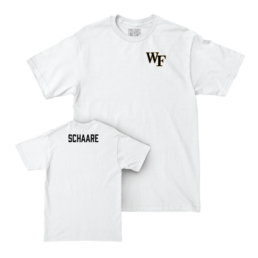 Wake Forest Women's Track & Field White Logo Comfort Colors Tee - Amanda Schaare Small