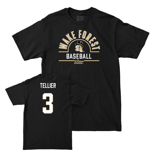 Wake Forest Baseball Black Arch Tee - Adam Tellier Small