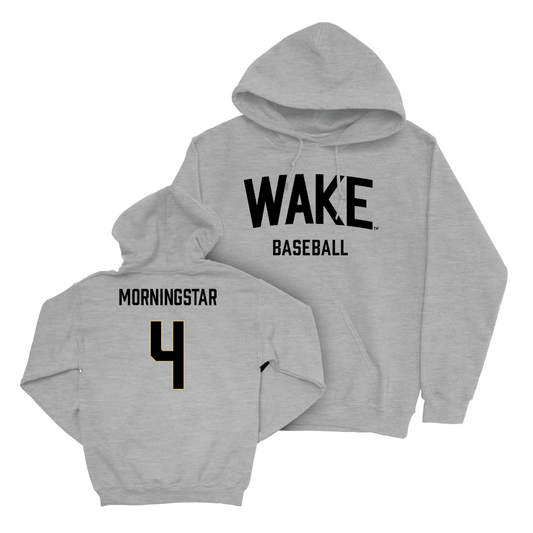 Wake Forest Baseball Sport Grey Wordmark Hoodie - Blake Morningstar Small