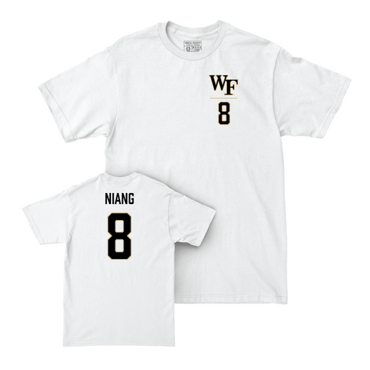 Wake Forest Men's Soccer White Logo Comfort Colors Tee - Babacar Niang Small