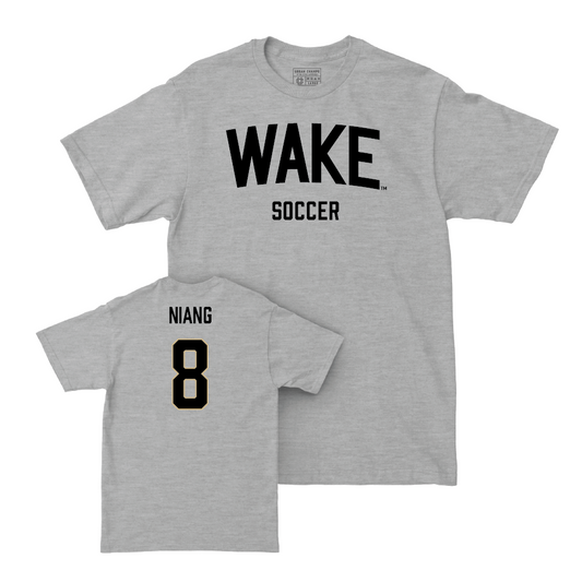 Wake Forest Men's Soccer Sport Grey Wordmark Tee - Babacar Niang Small