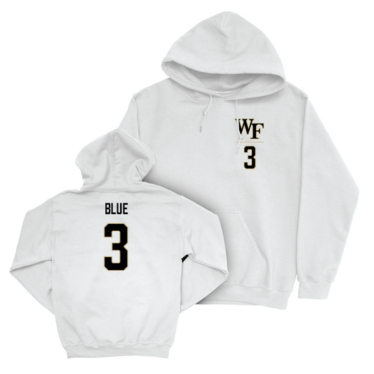 Wake Forest Football White Logo Hoodie - Capone Blue Small