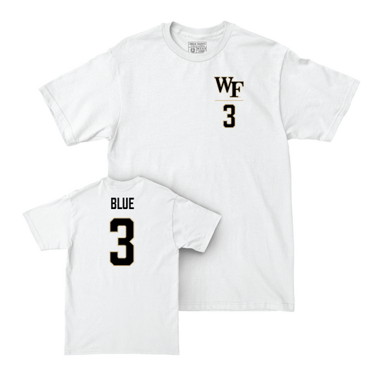 Wake Forest Football White Logo Comfort Colors Tee - Capone Blue Small