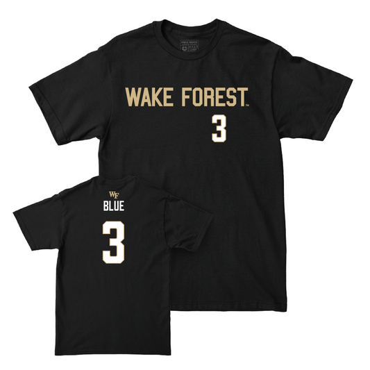 Wake Forest Football Black Sideline Tee - Capone Blue Small