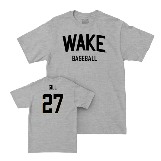 Wake Forest Baseball Sport Grey Wordmark Tee - Cameron Gill Small
