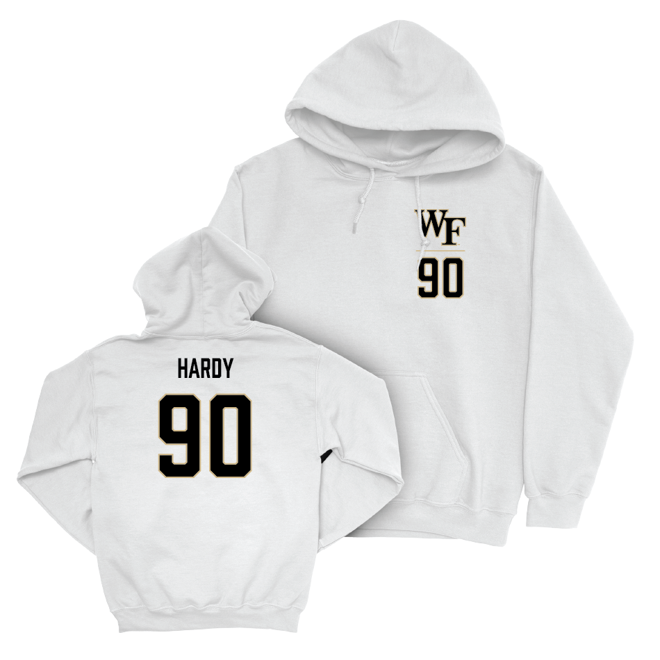 Wake Forest Football White Logo Hoodie - Cam Hardy Small