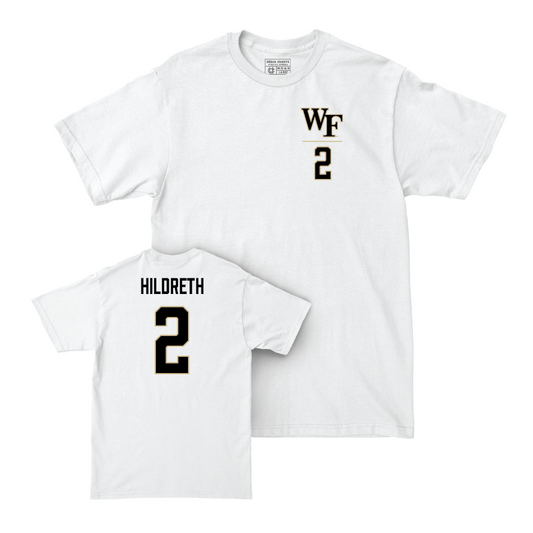 Wake Forest Men's Basketball White Logo Comfort Colors Tee - Cameron Hildreth Small