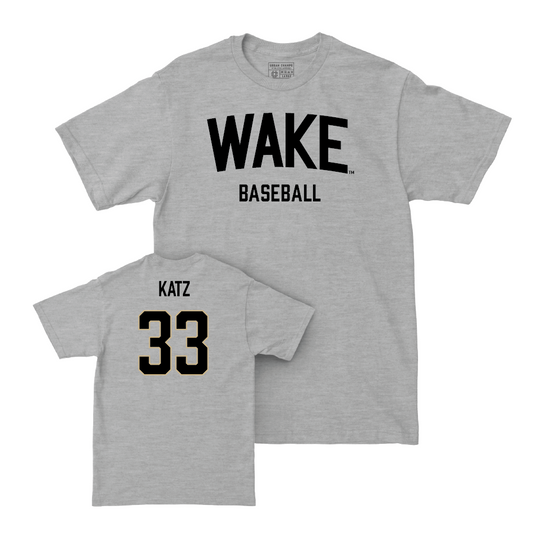 Wake Forest Baseball Sport Grey Wordmark Tee - Chris Katz Small
