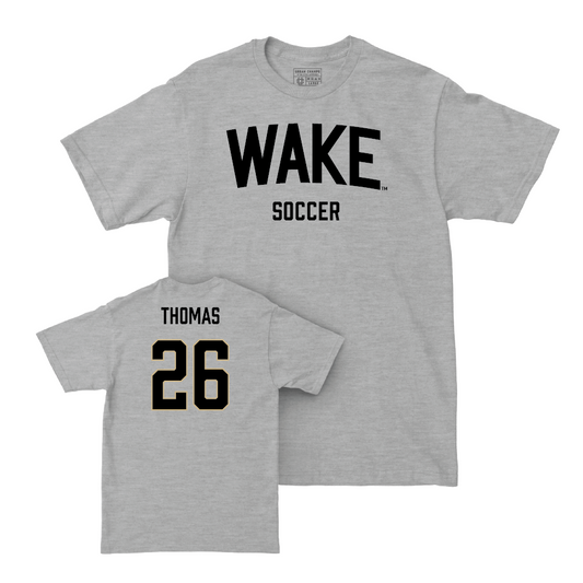 Wake Forest Men's Soccer Sport Grey Wordmark Tee - Colin Thomas Small