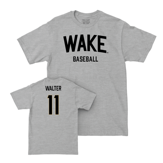 Wake Forest Baseball Sport Grey Wordmark Tee - Chase Walter Small