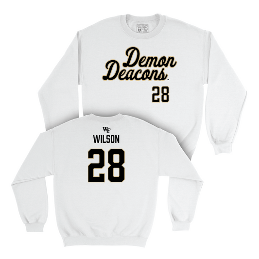 Wake Forest Women's Soccer White Script Crew - Carly Wilson Small