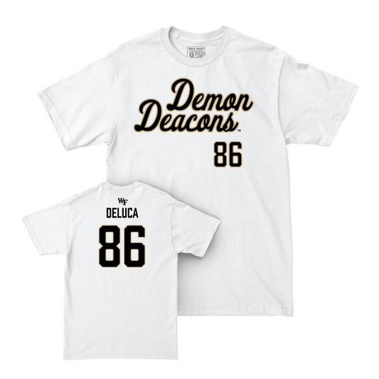 Wake Forest Football White Script Comfort Colors Tee - Dominic DeLuca Small