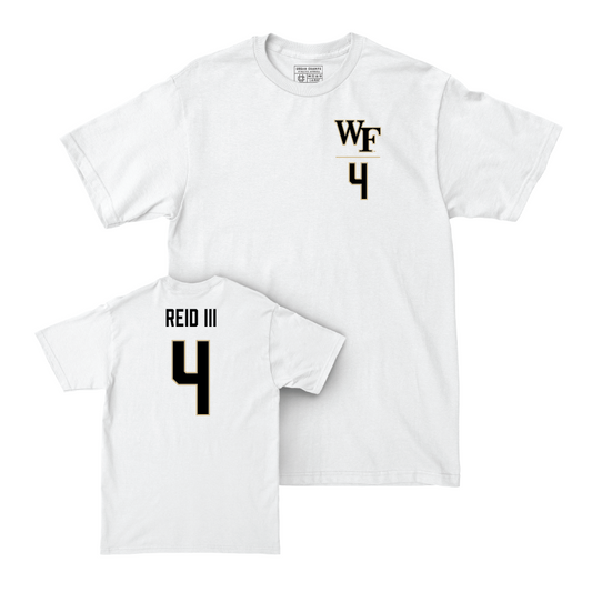 Wake Forest Men's Basketball White Logo Comfort Colors Tee - Efton Reid III Small