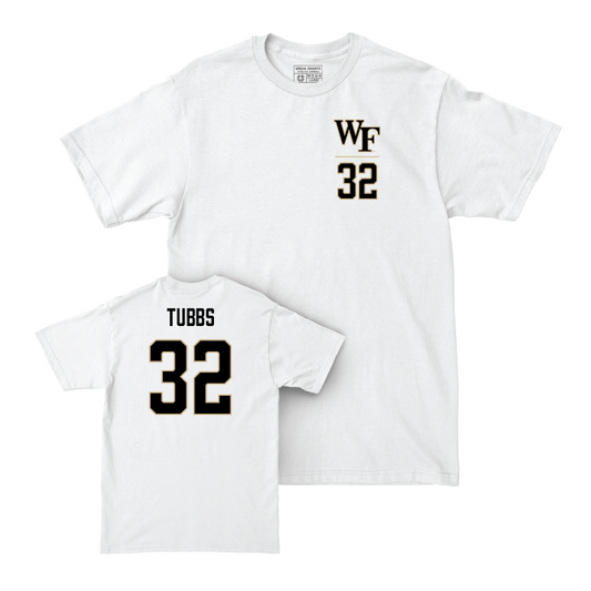 Wake Forest Men's Soccer White Logo Comfort Colors Tee - Garrison Tubbs Small