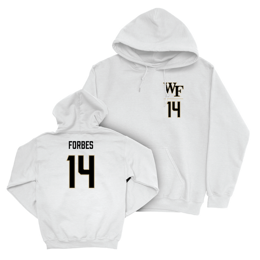 Wake Forest Men's Soccer White Logo Hoodie - Jahlane Forbes Small