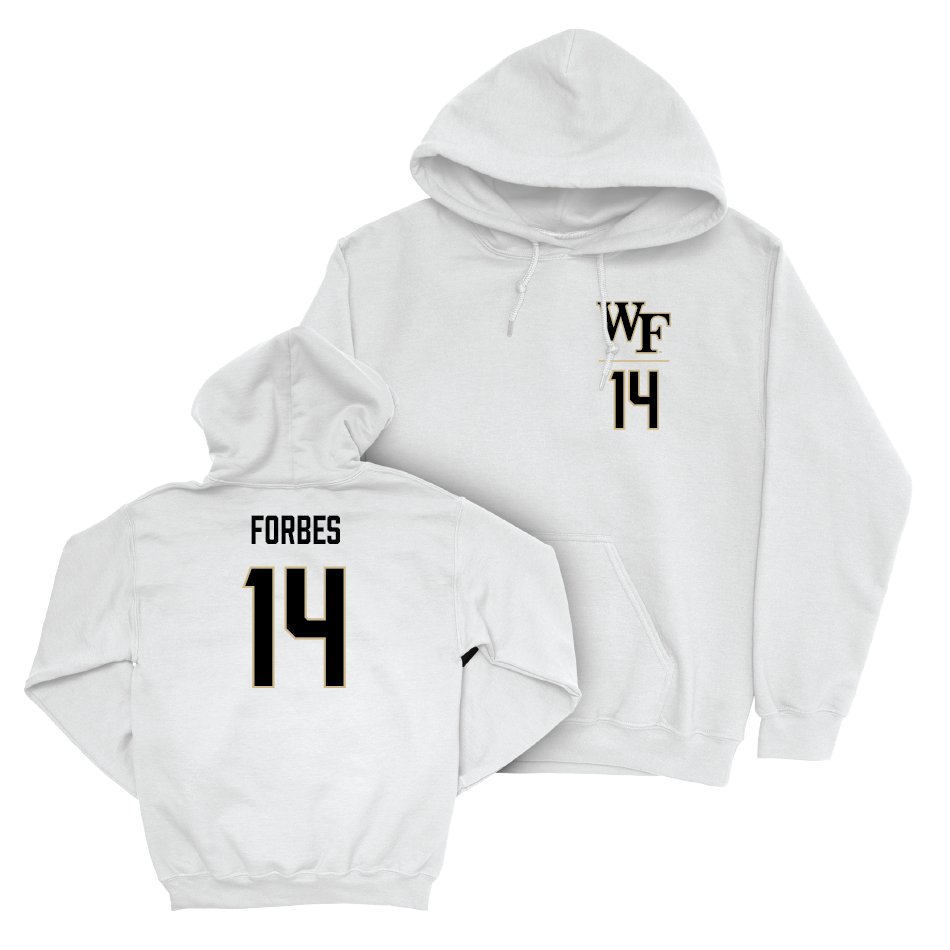 Wake Forest Men's Soccer White Logo Hoodie - Jahlane Forbes Small