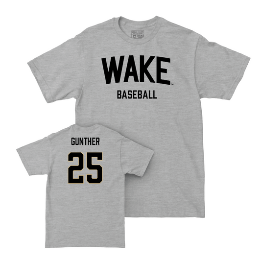 Wake Forest Baseball Sport Grey Wordmark Tee - Josh Gunther Small