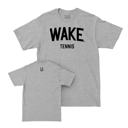 Wake Forest Women's Tennis Sport Grey Wordmark Tee - Jingyi Li Small